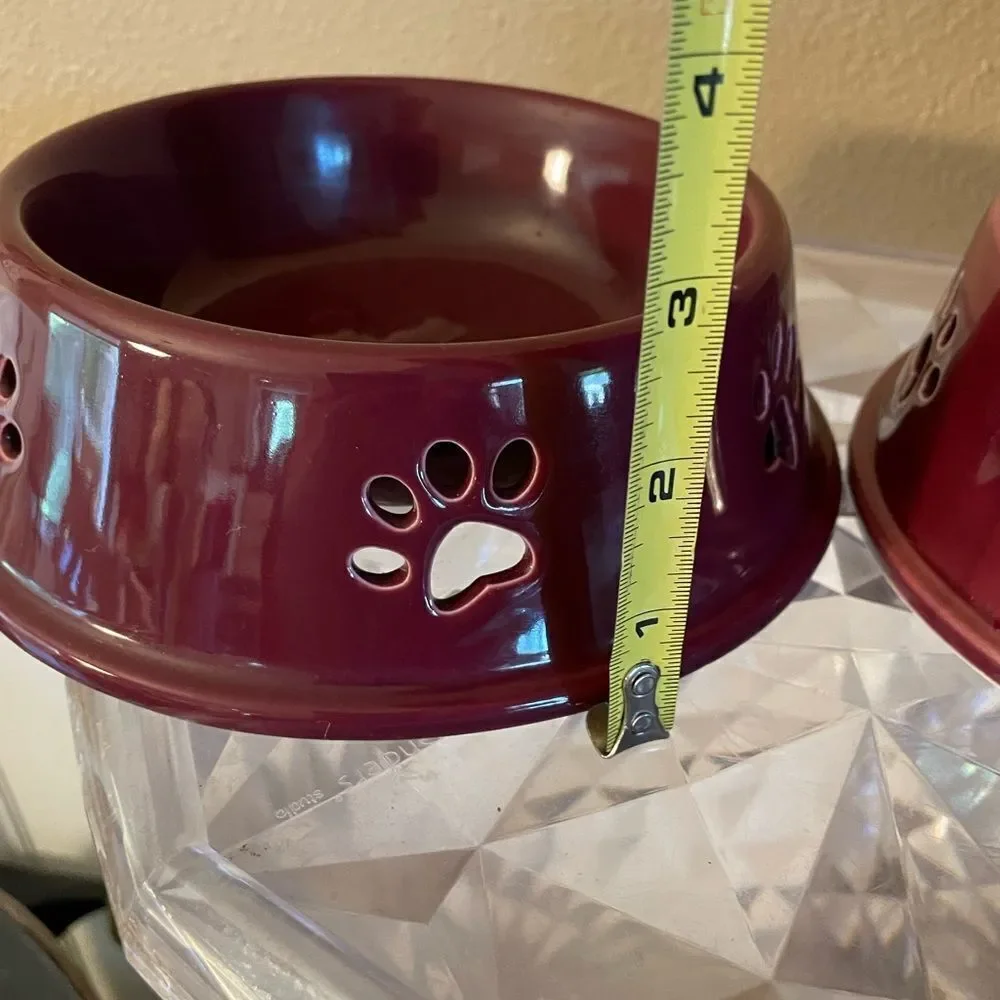 Top Paw Purple Plum Stoneware Dog Bowls